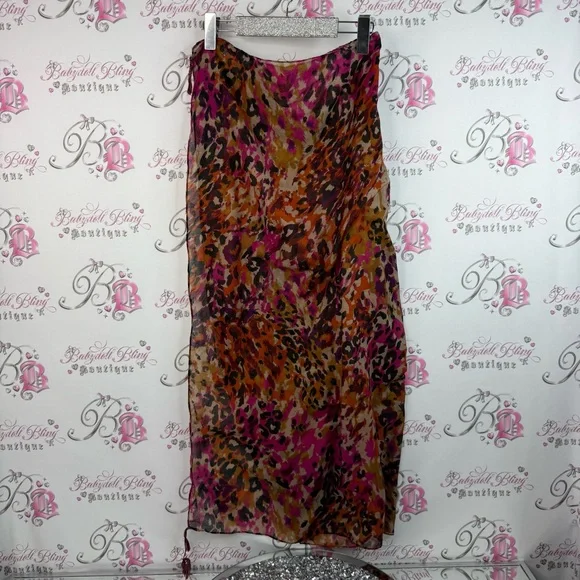 Scarf scarve wrap skirt or dress tassel details Leopard Print Scarf - Multicolor - Picture 6 of 7